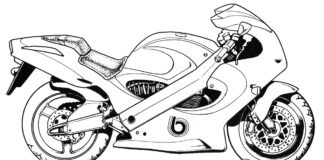 kolorowanka sportowy motocykl do druku