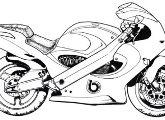 printbar sport motorcykel malebog