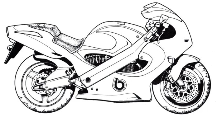 printbar sport motorcykel malebog