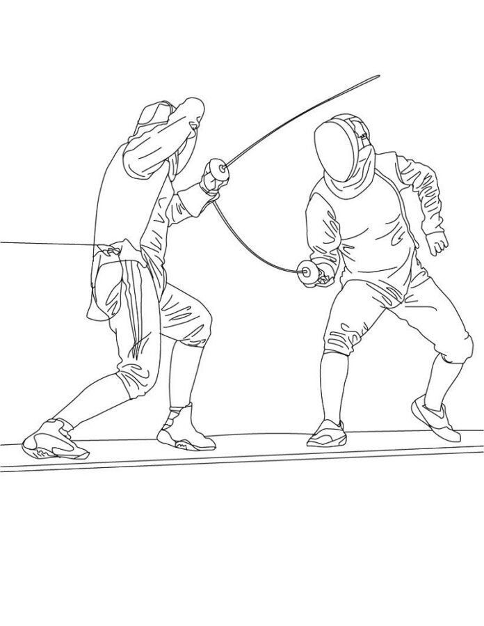 fencing coloring book - printable sport