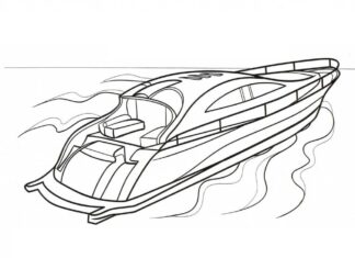 coloring book fast motor boat printable online