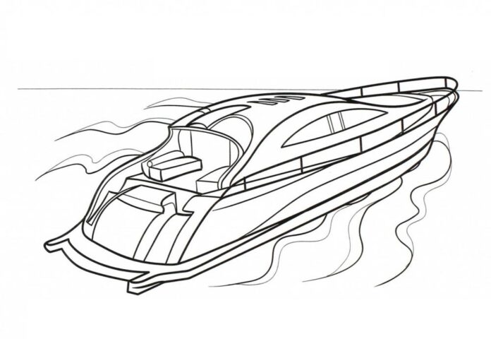 coloring book fast motor boat printable online