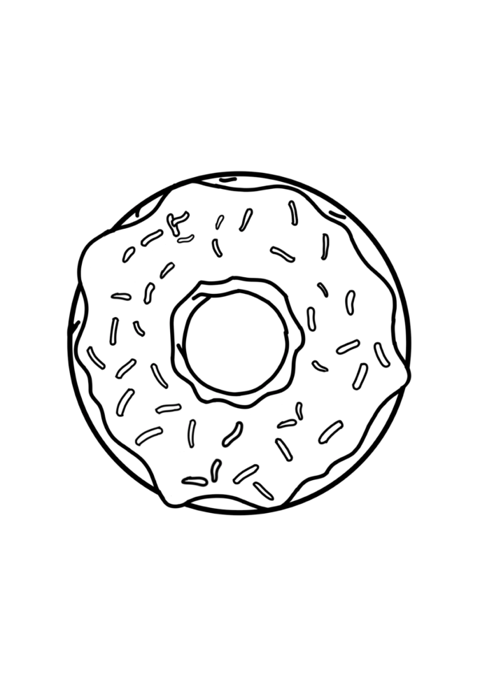 färgning donut färgbok online