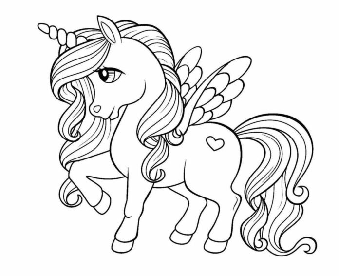 horse with horn coloring book online