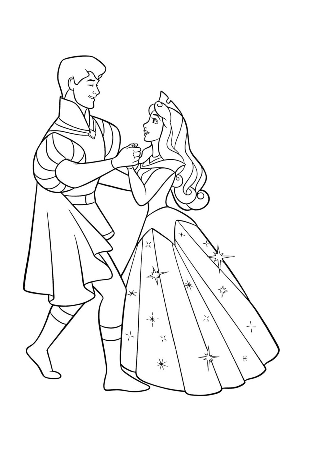 The Princess and the Prince coloring book to print and online
