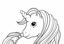 pony con un corno da colorare libro online