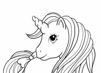 pony con un corno da colorare libro online