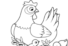 kurka i kurczaki kolorowanka online