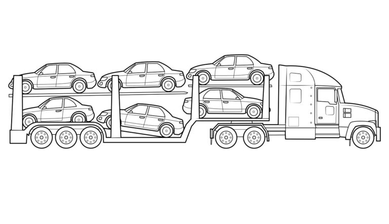 Coloring Book Truck with new cars to print and online