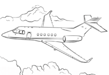 Flugzeug in den Wolken Malbuch online