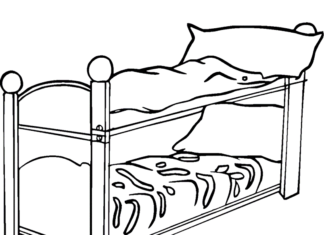 łóżko dwu piętrowe kolorowanka online