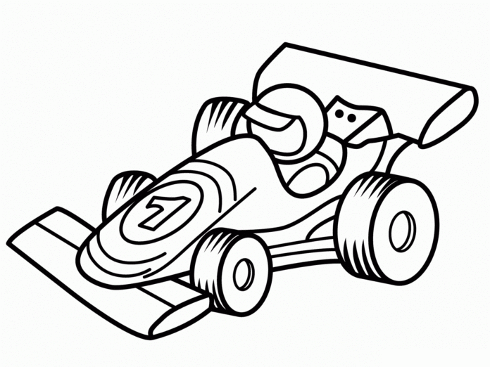 racing car coloring book printable