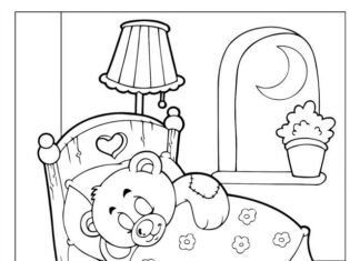 Libro da colorare orso addormentato online