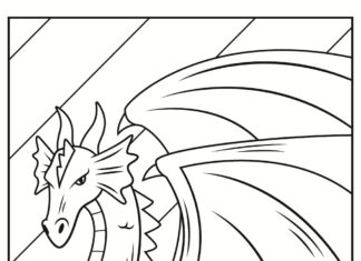 dragão do livro de mitologia para colorir para imprimir