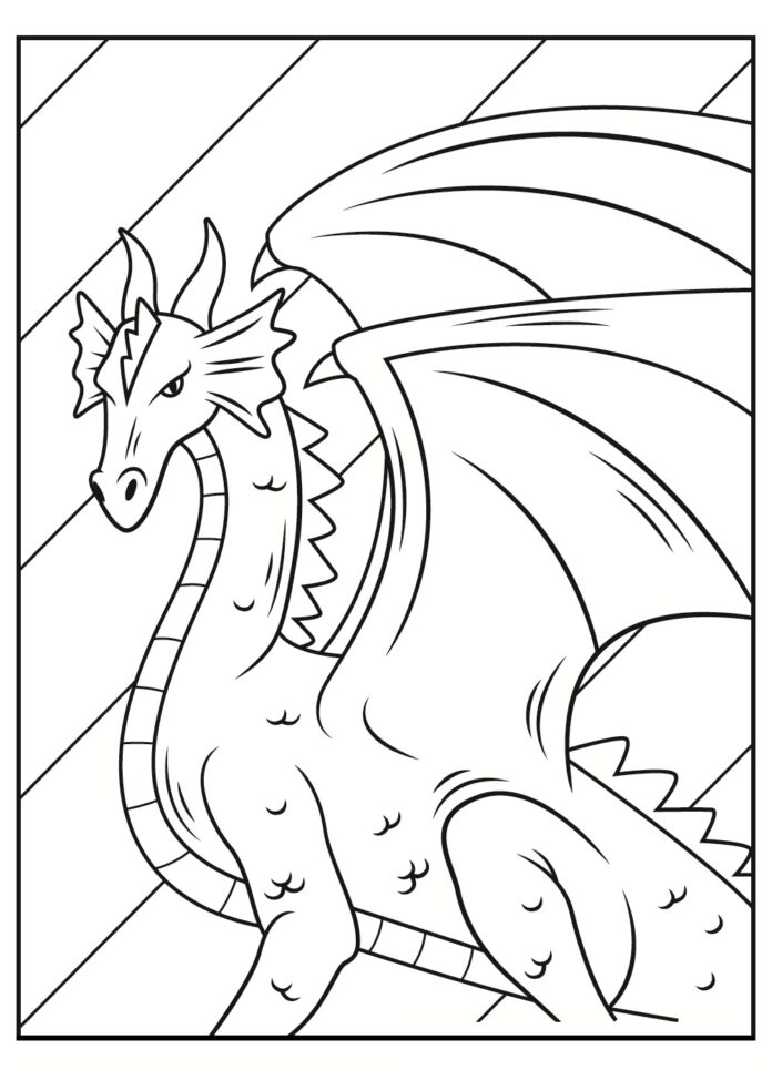 livre à colorier dragon de la mythologie à imprimer