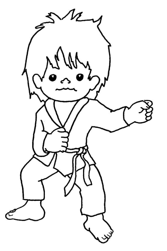 livro de coloração de judocas jovens online
