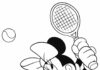 Mickey egér pattog a labda kifestőkönyv