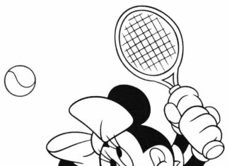 mickey mouse bounces the ball coloring book