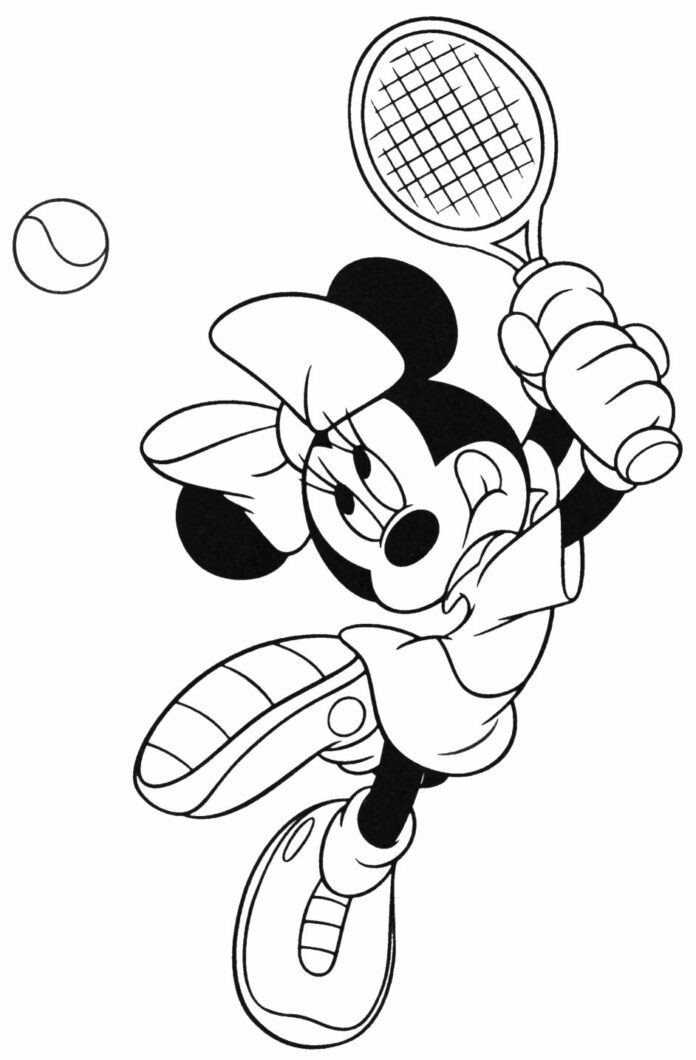 Livre de coloriage Mickey Mouse bounces a ball