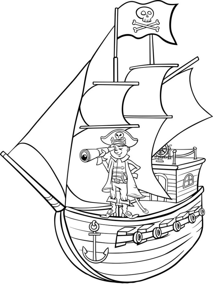 livre de coloriage en ligne "ship on the horizon