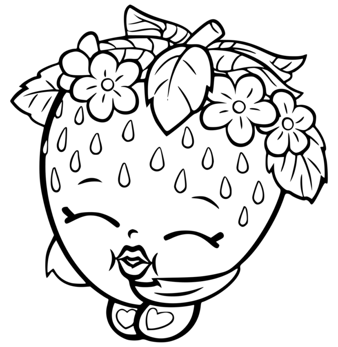 strawberry for kids coloring book to print