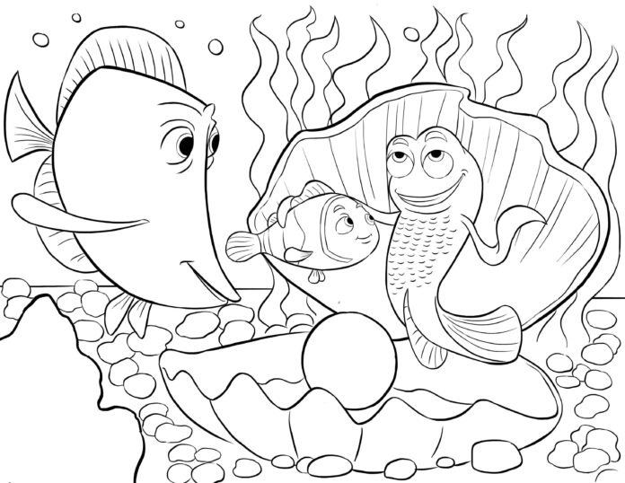 Víz alatti világ és Nemo színezőkönyv online