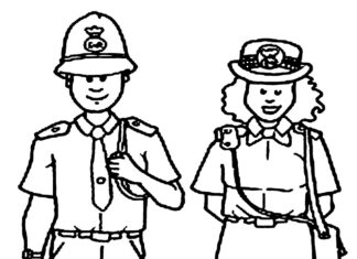 livro de coloração online da polícia em serviço