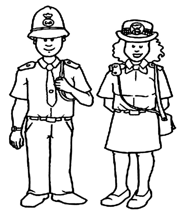 police on duty coloring book online