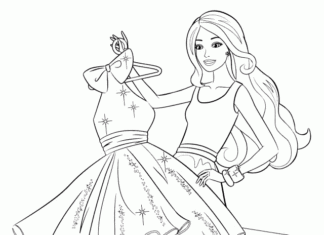 trying on dresses coloring book online