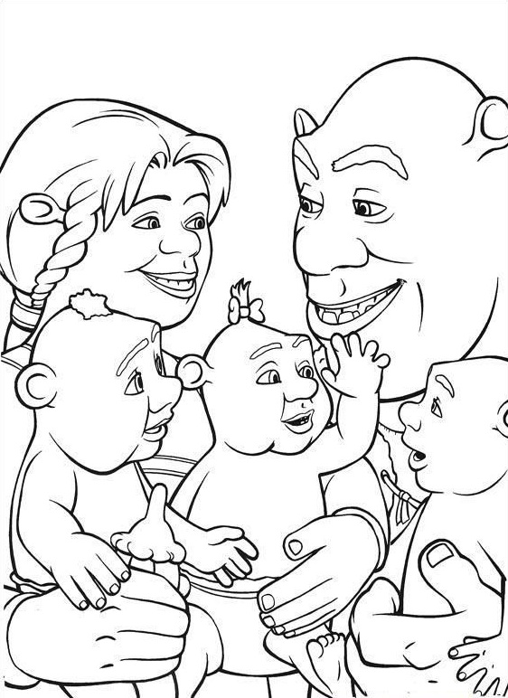 Shrek-Familien-Malbuch online