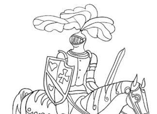 knight on horseback coloring book online