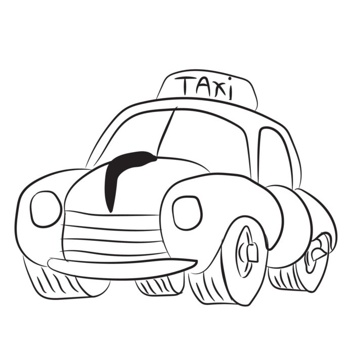 car to pick people up coloring book