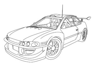 car with spoiler coloring book online