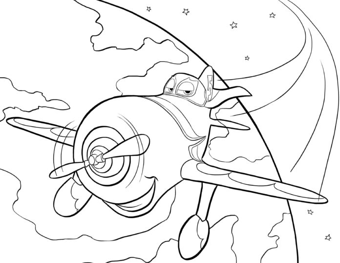 Flugzeug aus einem Märchen-Malbuch online