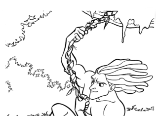 Tarzan v džungli omaľovánky online