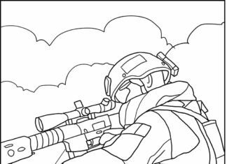 sniper in action coloring book online