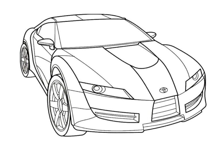 Coloring Book Sports car for race to print and online