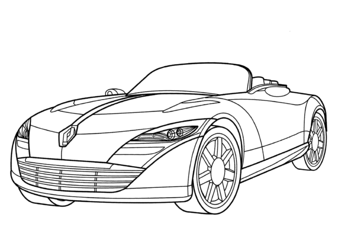 sports car without a roof coloring book online