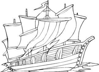 libro da colorare vecchia barca di legno online