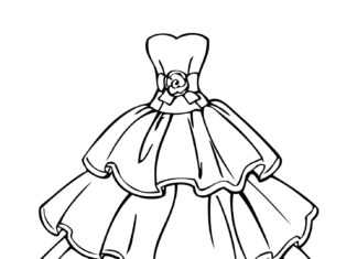 sukieneczka z falbankami kolorowanka online
