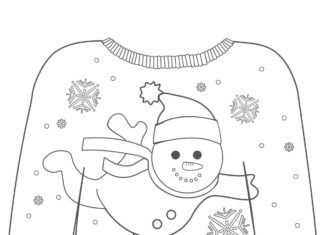 クリスマスのセーターの塗り絵オンライン