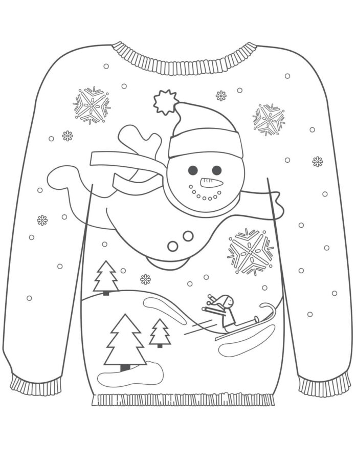 Vánoční svetr omalovánky online