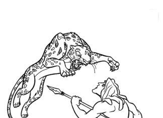 tarzan fights tiger coloring book online