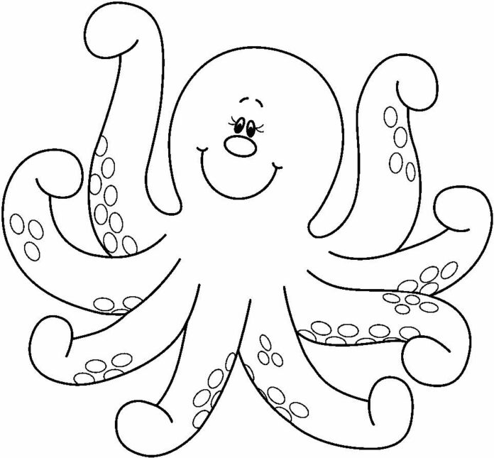 Veselá chobotnica na vyfarbovanie online