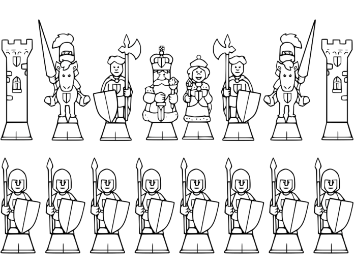 chess pawns coloring book online