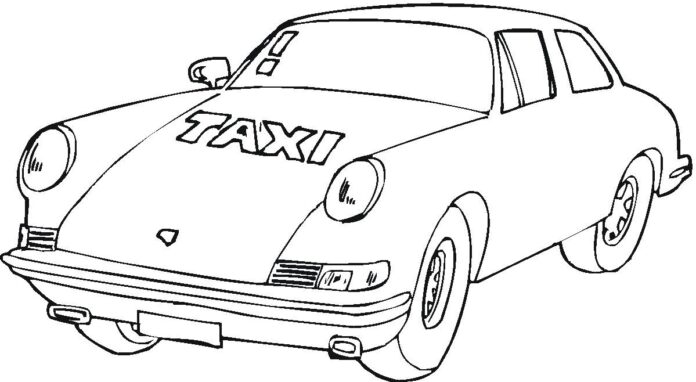 livre à colorier "vieux taxi" à imprimer