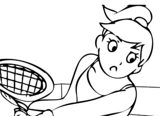 tennispelaaja värityskirja verkossa