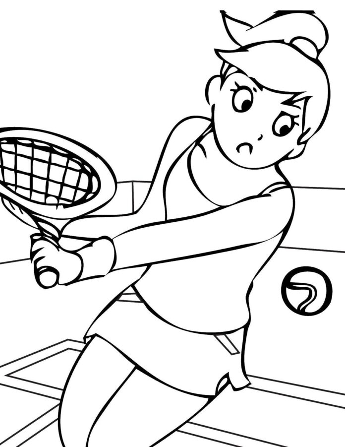 tennisspelare målarbok online