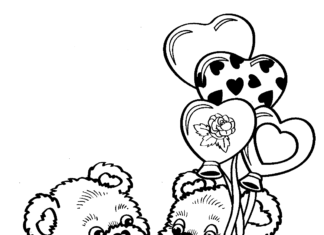 osos de peluche en el amor libro para colorear en línea