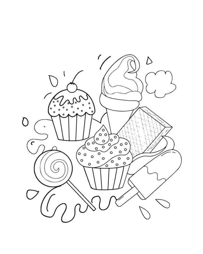 Süßigkeiten Set Malbuch online